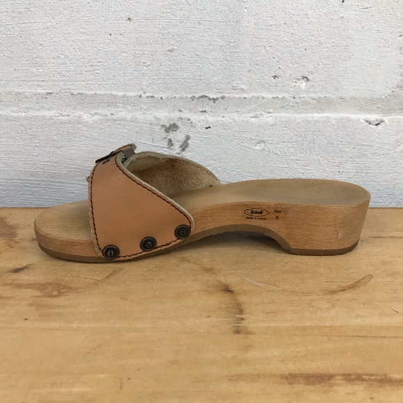 Vintage Dr Scholl Womens Size 6 Wooden Shoes - Picture 8 of 12